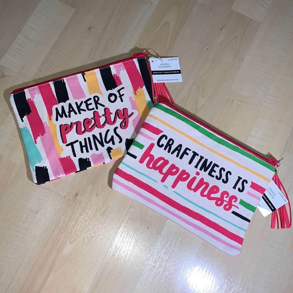 Crafty Person’s Zip Pouches - a set of 2. Crafter / Maker’s Gifts